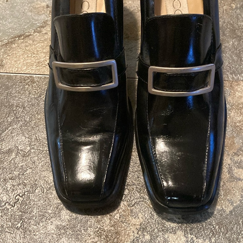 Vintage Calico Time Keeper Leather Heeled Loafers. Size 8 Beautifully Made EUC - Picture 2 of 9